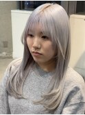 ホワイトカラー/シルバーグレージュ/ケアブリーチ/ダブルカラー