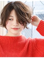 ヘアアンドケア エジェリラボ(hair&care egerie lab)&nbsp;小顔☆前下がりウエーブショートボブ