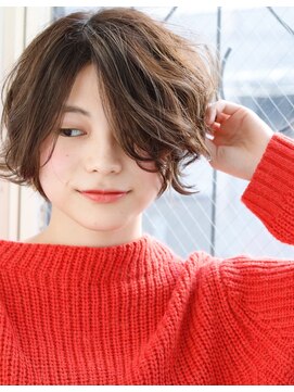 ヘアアンドケア エジェリラボ(hair&care egerie lab) 小顔☆前下がりウエーブショートボブ