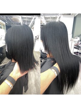 グロウ 渋谷(grow) ☆プルエクステで黒髪ロング☆×アッシュブラック