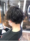かき上げヘア　ニュアンスマッシュ　サイドパート　韓国マッシュ
