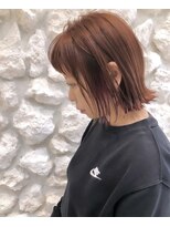 モアナ バイ ヘッドライト 沖縄豊見城店(Moana by HEADLIGHT)&nbsp;Moana【豊見城】#オレンジベージュ#耳かけボブ#韓国風#外はね