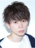 2ブロック刈り上げマッシュ　【アシメバング】　サイドパート
