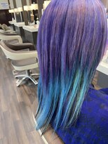 エノモト(ENOMOTO) 個性的派手髪グラデーションブルーカラーシンプルストレート