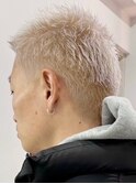 white×very short [新宿駅/ハイライト/マッシュパーマ]