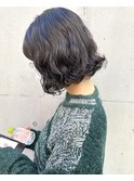 コテ巻き風パーマ　ボブパーマ