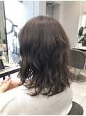 柔らかパーマヘア グレージュカラー 銀座