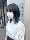 ウルフカット　グラデーションカラー　ブルージュ