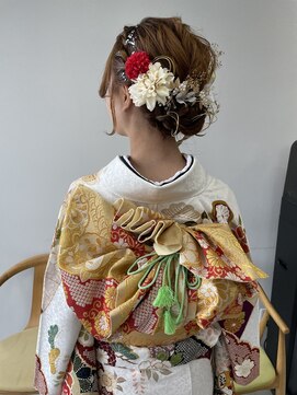 ヘアー アイス 御器所本店(HAIR ICI) 大人気◎結婚式成人式卒業式編み込みアレンジ金箔アレンジ