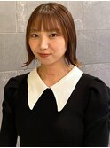 ブラウンベージュ ブリーチなしカラー ヘッドスパ ストレート