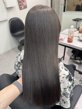 ペレ 栄 アネックス(PELE栄ANNEX) 韓国 くびれロング レイヤー ワンホンヘア 小顔前髪