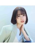 20代30代40代大人可愛い小顔ボブシースルー前髪アッシュブラウン
