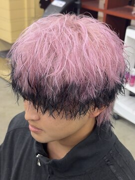 フィフス(fifth) マッシュウルフエンドカラーピンクカラーハイトーンヘア渋谷原宿