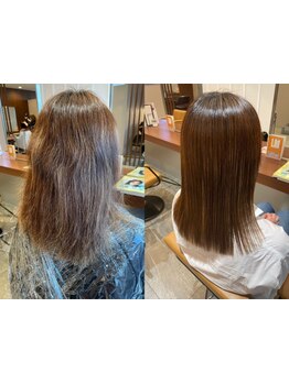 【うねりが気になる方】ダメージ毛でも施術可能!まとまりのある自然なストレート美髪へ♪[津田沼/髪質改善]