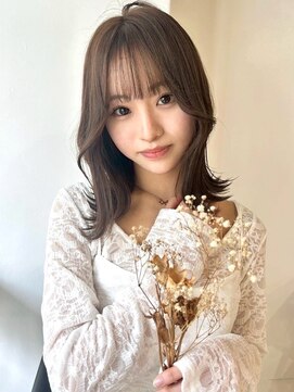 アモレット 天文館店(amoretto) アッシュカラー くびれヘア 顔周りレイヤー 韓国ヘア 艶髪