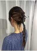 カチモリ韓国ヘアハーフアップお呼ばれヘア心斎橋駅