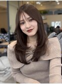 美髪レイヤーカット/顔まわりレイヤー/くびれロングレイヤー