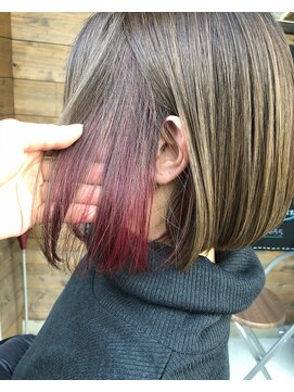 ルーナヘアー(LUNA hair) 『ルーナ』ハイライト×インナーカラー×コントラスト【草木】