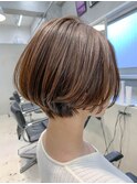 ナチュラルボブ、ショートボブ、イルミナカラー