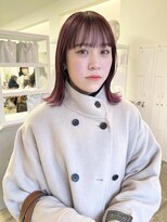 クリアーオブヘアー 池下店(clear OF HAIR)&nbsp;チェリーレッド×切りっぱなしボブ