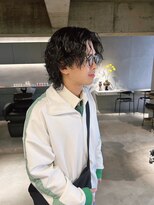 リール(rire)&nbsp;rireベリーショートダークアッシュニュアンスパーマ韓国マッシュ