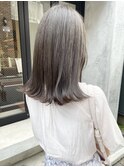 【松本咲花】ブリーチなし冬カラーオリーブグレージュ外ハネ