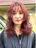 ミディアムパーマレイヤーパーマパーマカラー大きめカール