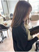 #柔らかく動くロングボブ#極細ハイライト#ブラウンベージュ