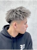ツイストパーマ/ホワイトメッシュ/ジェットモヒカン