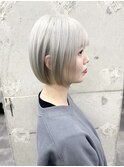 切りっぱなしボブ/グレージュ/ホワイトベージュ/ホワイトカラー