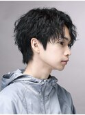 微分け　縦落ちツイストパーマ
