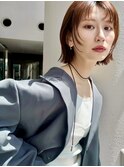 【MINX】くびれヘアアプリコットオレンジハイライトカラー_銀座