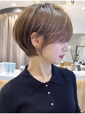 マロンベージュ/ボブ/前髪/レイヤー/小顔/髪質改善/縮毛矯正天神