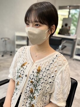 リアン バイ キートス(Lien by kiitos) ○流れる顔まわり耳かけコンパクトショート黒髪マッシュ10代20代