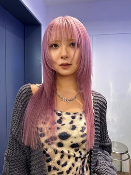 ピンク/ピンクベージュ/姫カット/色落ちまで可愛い