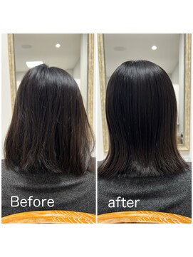 ロカ ヘアー(ROKA hair) 肩でおさめるミディアム　ツヤのでる髪質改善