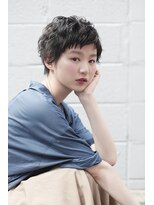 イグレックビス(igrek bis) IGREKBISジグザグバング×ブルージュ×3Dカラー×ミニマムボブ