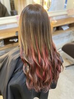 ヘアメイクサロン ゼロ(ZERO)&nbsp;春スタイル☆地毛がぱっつんでも赤系グラデーション♪