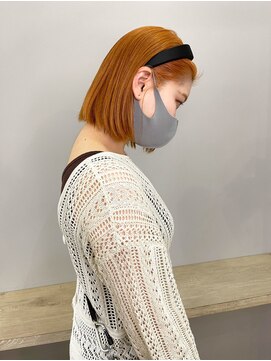 ジェム(GEM) ぱつっとボブとオレンジカラー◎