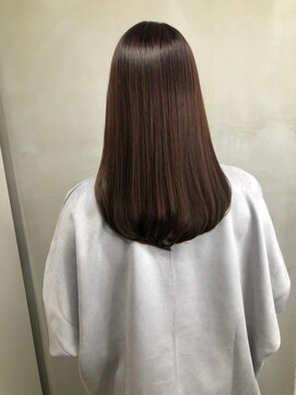 ジーナ 船橋(Zina) オトナ女子ツヤ髪アッシュカラーふんわりミディシースルーバング