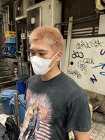 ピープスアンドスー 表参道 渋谷(Peeps&Suu.)&nbsp;メンズ　ボウズ　サーモンピンク　カット　カラー