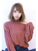 ことりベージュローライト大人かわいい小顔スリークボブ大人ボブ