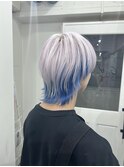 ダブルカラーブルーベージュカラーケアブリーチハイトーンカラー