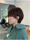 大人ラフウェーブ20代30代40代ボブブラウンスウィングショート