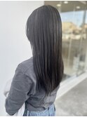 暗髪ハイライトロング