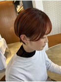 【福岡】オレンジカラー+扱いやすいショートスタイル☆