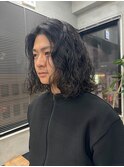 メンズロング、メンズボブ、スパイラルパーマ、ロン毛男子