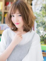 カバーヘア ブリス 川口(COVER HAIR bliss)&nbsp;斜めバングインナーハイライトくせ毛風ミディh3川口20代30代40代