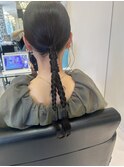 タイト三つ編みアレンジ