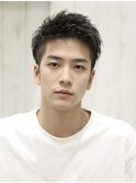 メンズビジネスツーブロックショートスタイル爽やか清潔感黒髪